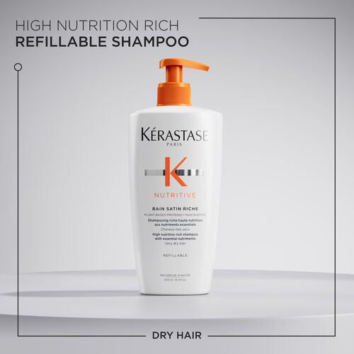 Nutritive Bain Satin Riche Shampoo For Very Dry Hair - AU 500ml Bain Launch Parcel salons | L'Oréal Partner Shop