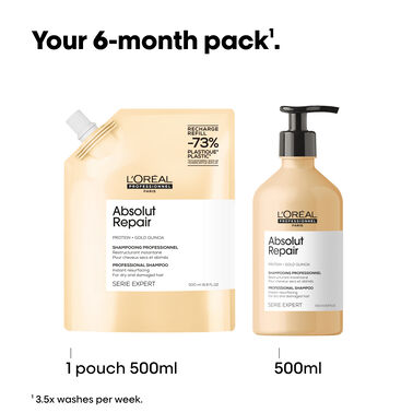 Serie Expert Absolut Repair Shampoo Refill Pouch - NEW 500ML | L'Oréal Partner Shop